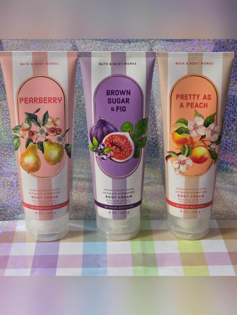 Bath Body Works Bright Fruits Variety Body Cream Set of 3 NEW Rare
